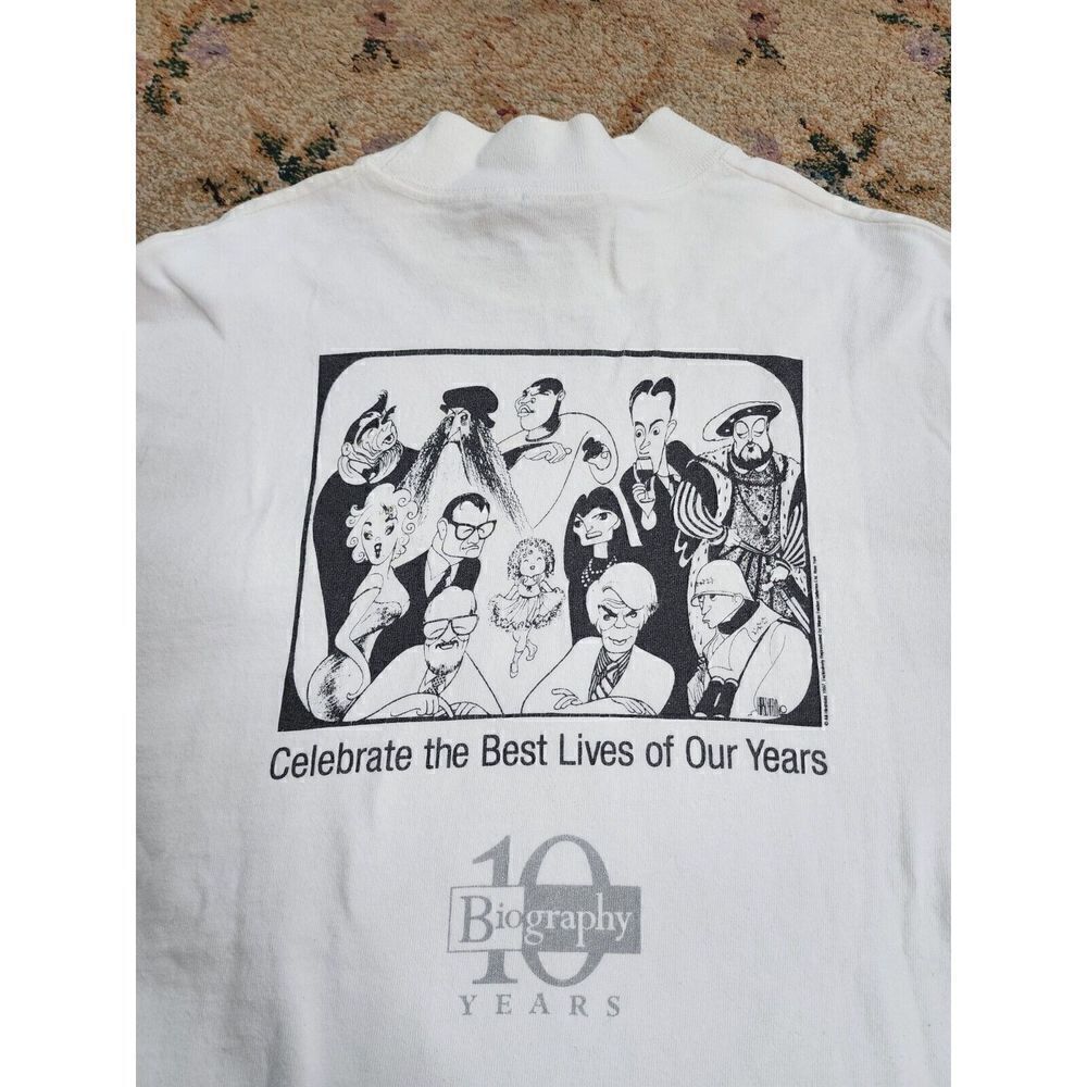 Vintage 1997 AE Biography Channel Longsleeve 10th Anniversary Shirt Medium